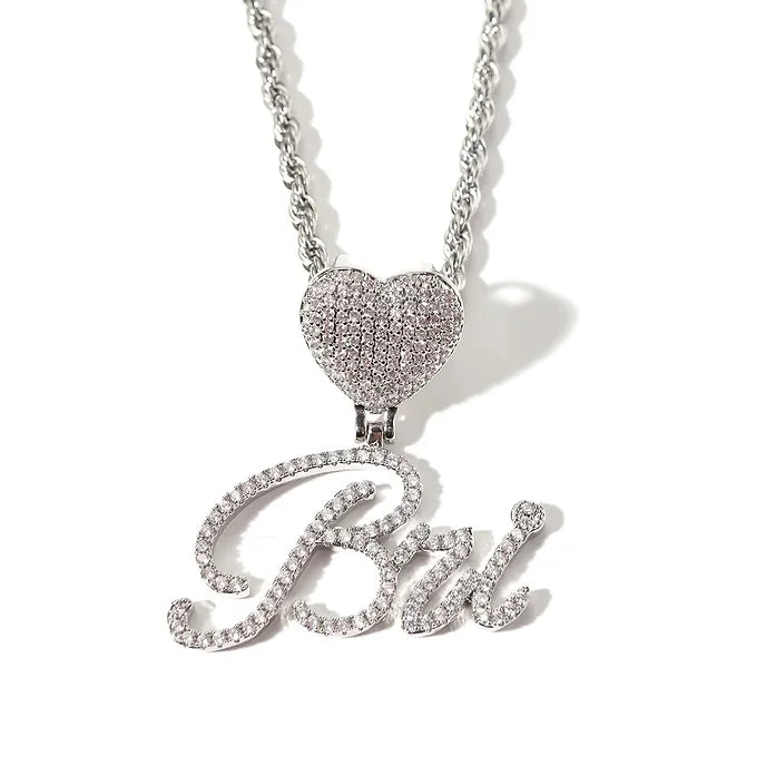 Heart Bail Custom Name Necklace