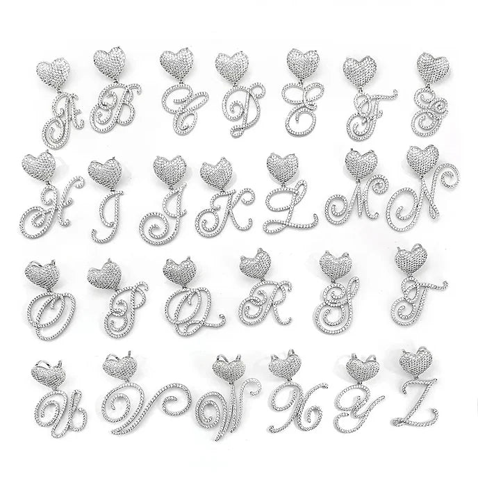 Heart Cursive Initial Cuban Necklace
