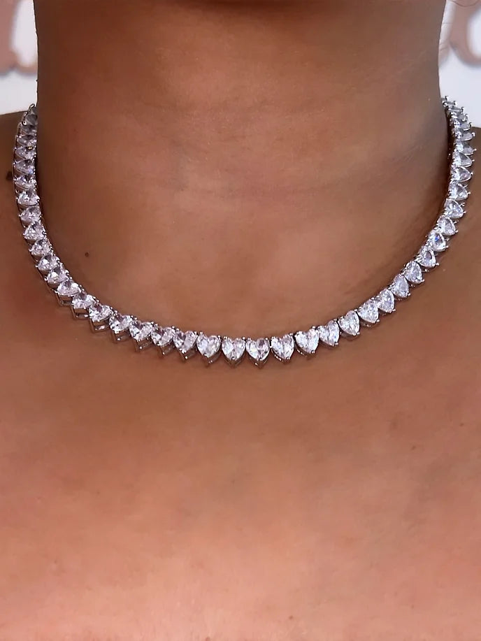Heart Tennis Necklace