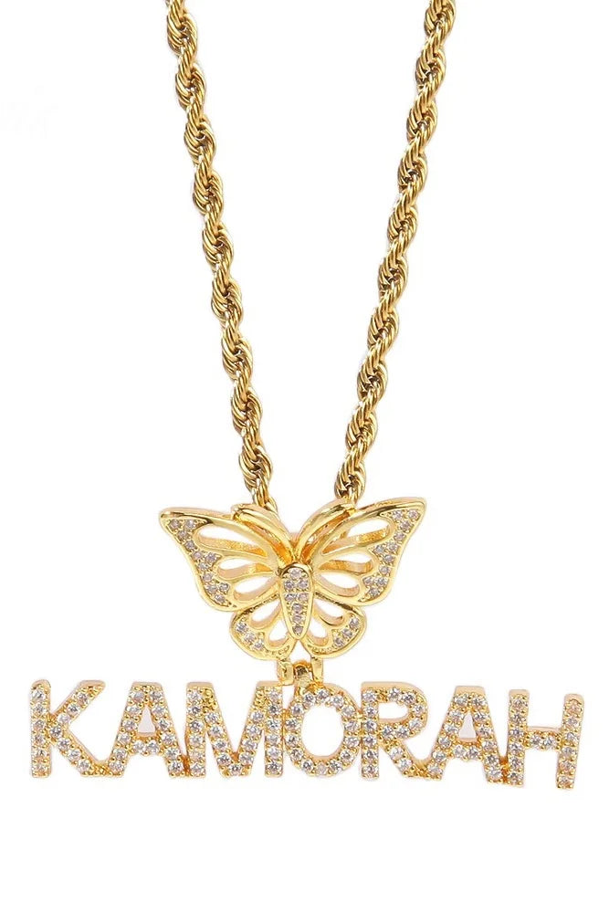 Mini Butterfly Name Pendant