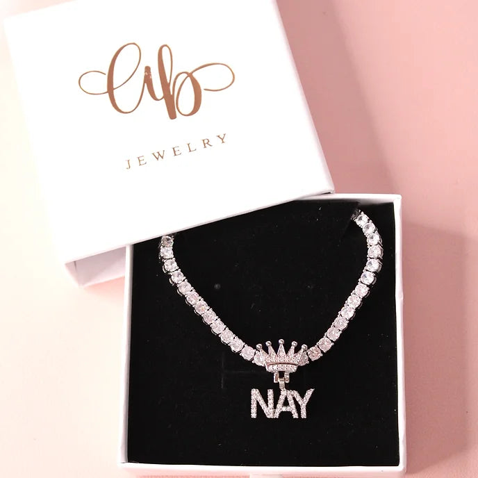 Mini Crown Name Pendant