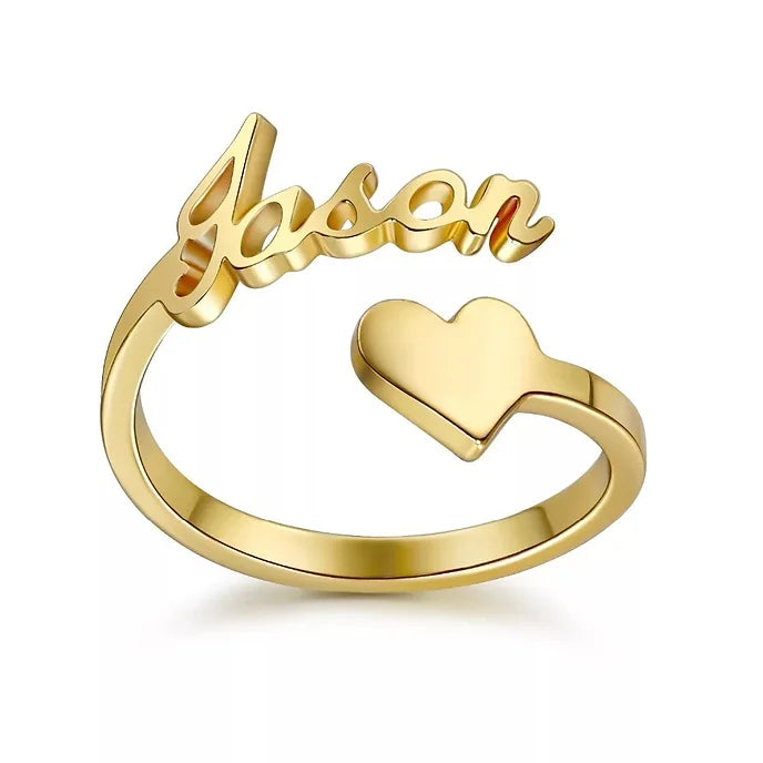 Personalized Adjustable Heart Ring