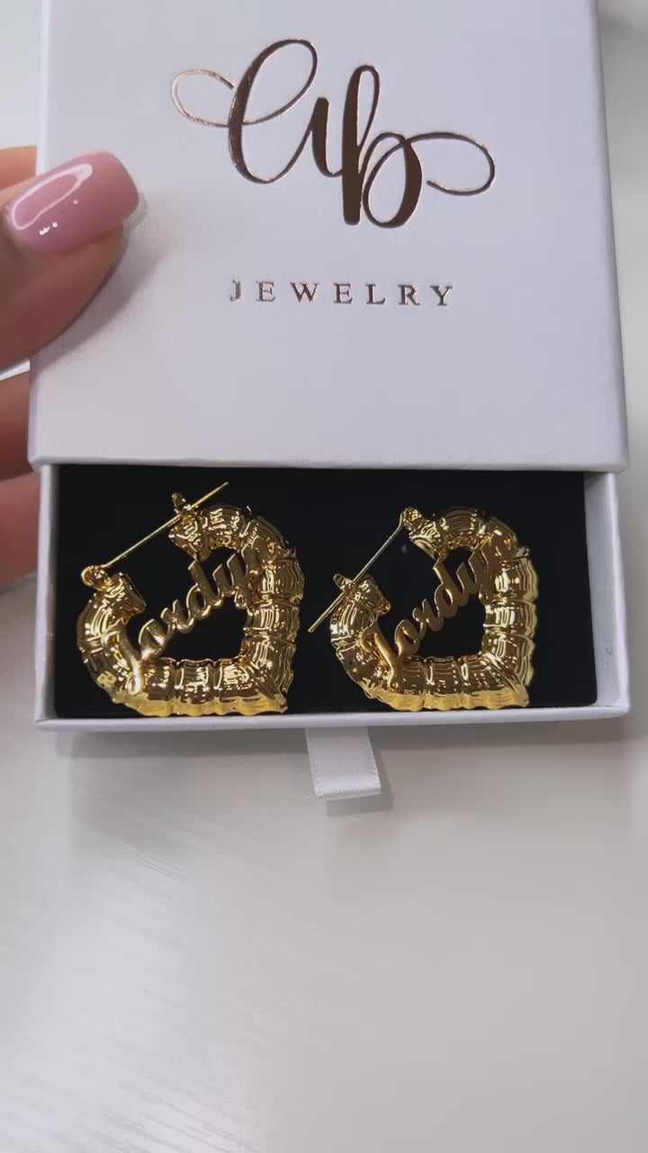 Rose gold bamboo earrings store