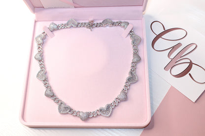 Hot Girl Heart Cuban Necklace