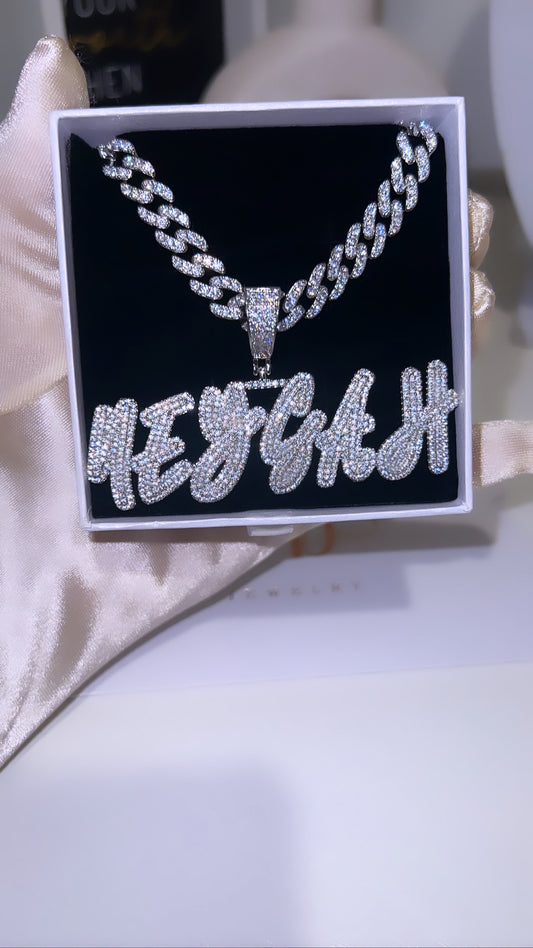 Diamond Name Cuban Necklace