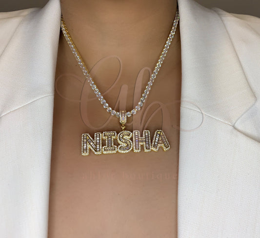 Baguette Name Necklace