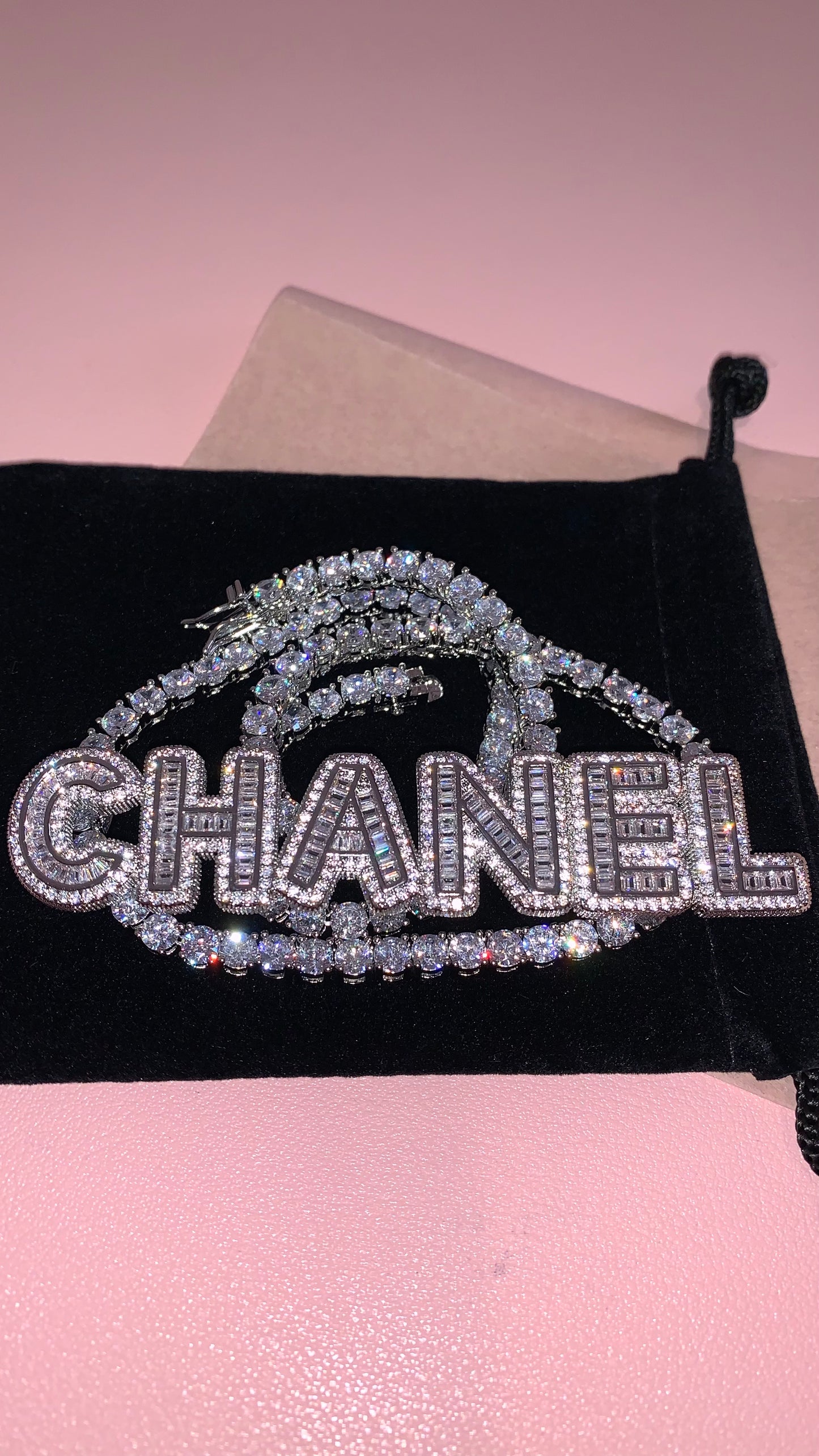 Lala Personalized Baguette Necklace