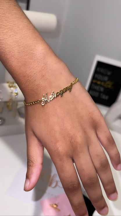 Personalized Heart Stud Earrings and Bracelet