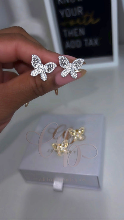 Baguette Butterfly Earrings