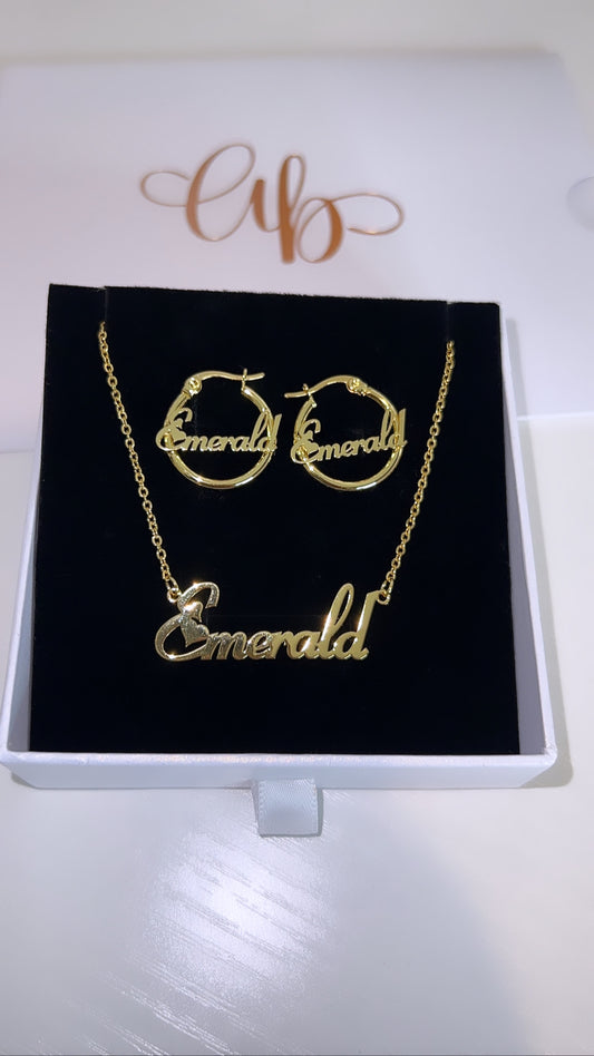 Girls 20mm Hoop Earrings and Necklace Set