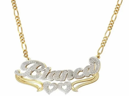 Double Plated Heart Name Necklace