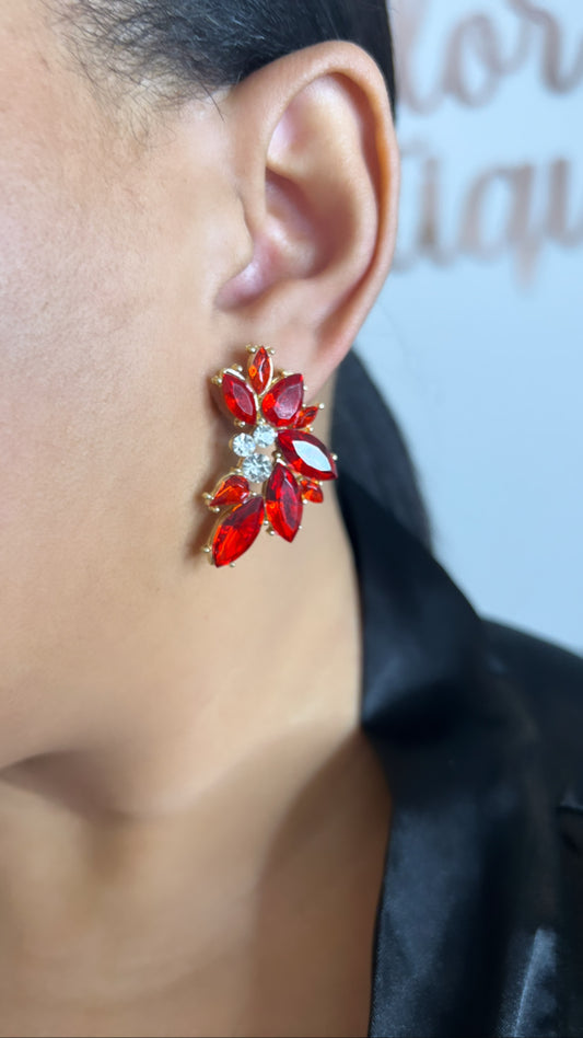Ruby Red Stud Earrings