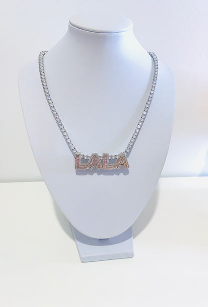 Lala Personalized Baguette Necklace