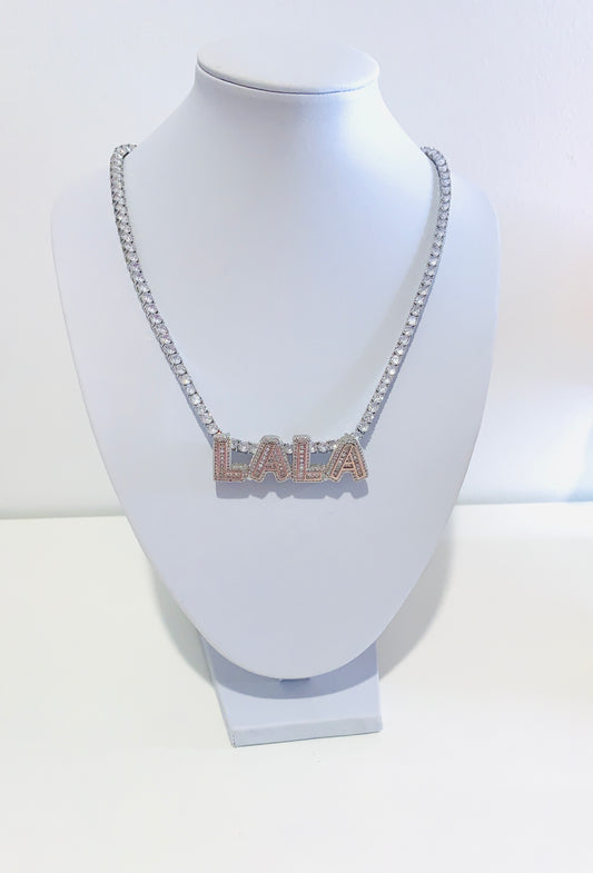 Lala Personalized Baguette Necklace