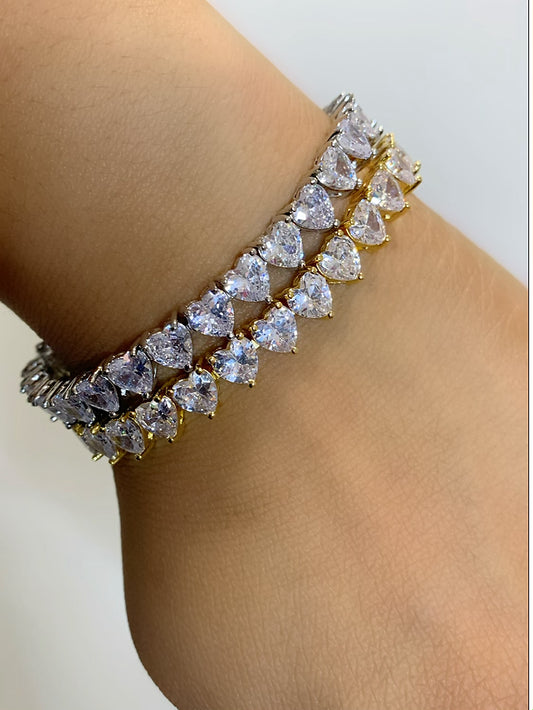 Heart Shaped Tennis Bracelet