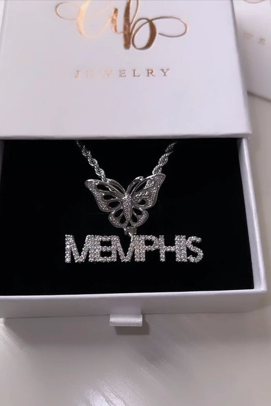 Mini Butterfly Name Pendant