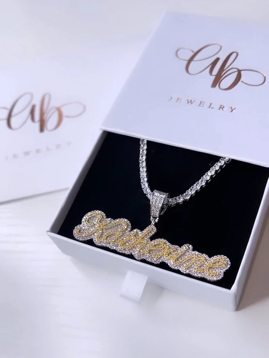 Mini Double Plated Cursive Name Necklace