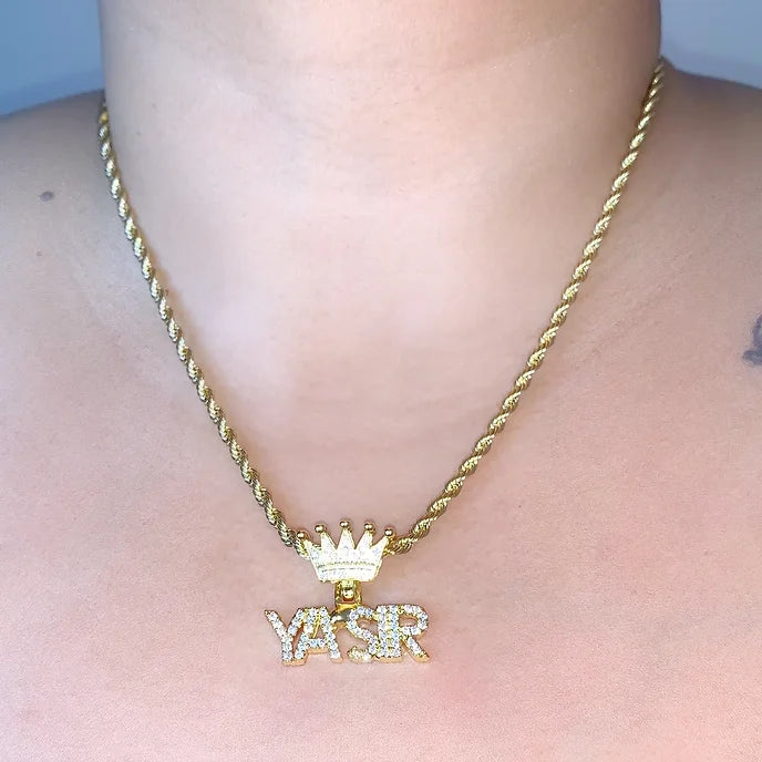 Mini Crown Name Pendant