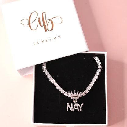 Mini Crown Name Pendant