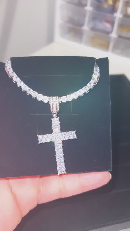 Baguette Cross Pendant