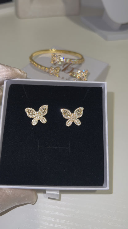 Baguette Butterfly Earrings